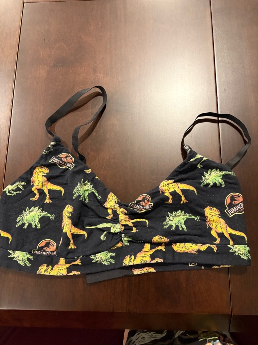 Jurassic Park Dinosaur Bralette meundies large ruched triangle bra
